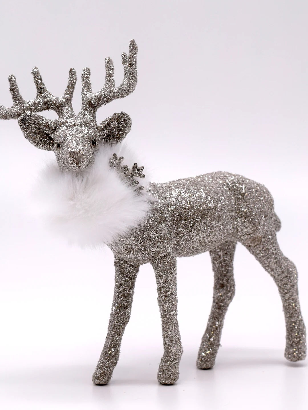 Silver Glass Glitter Deer