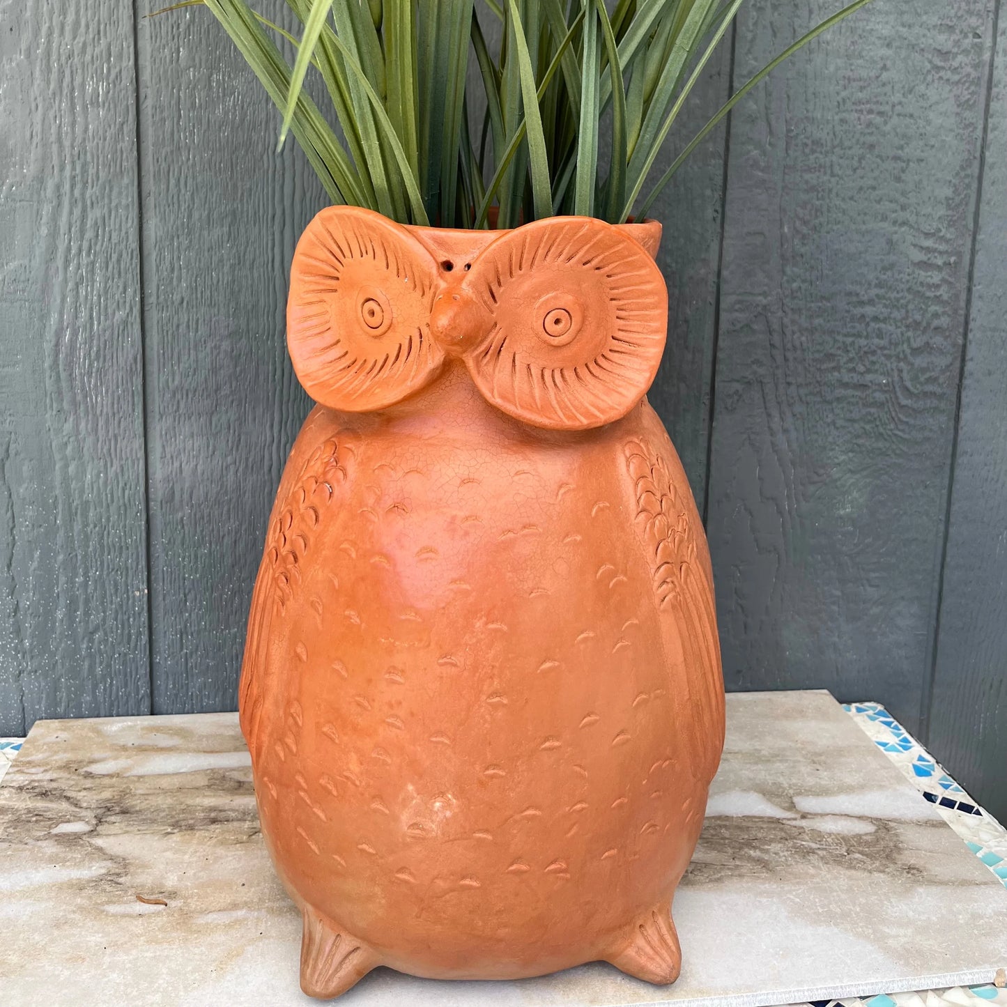 Terracotta OWL Vase