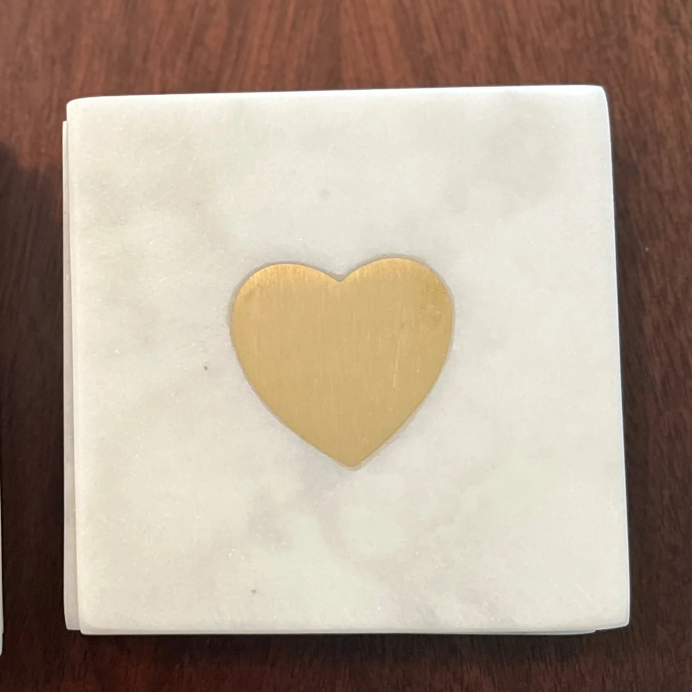 Marble/Gold Heart Coasters