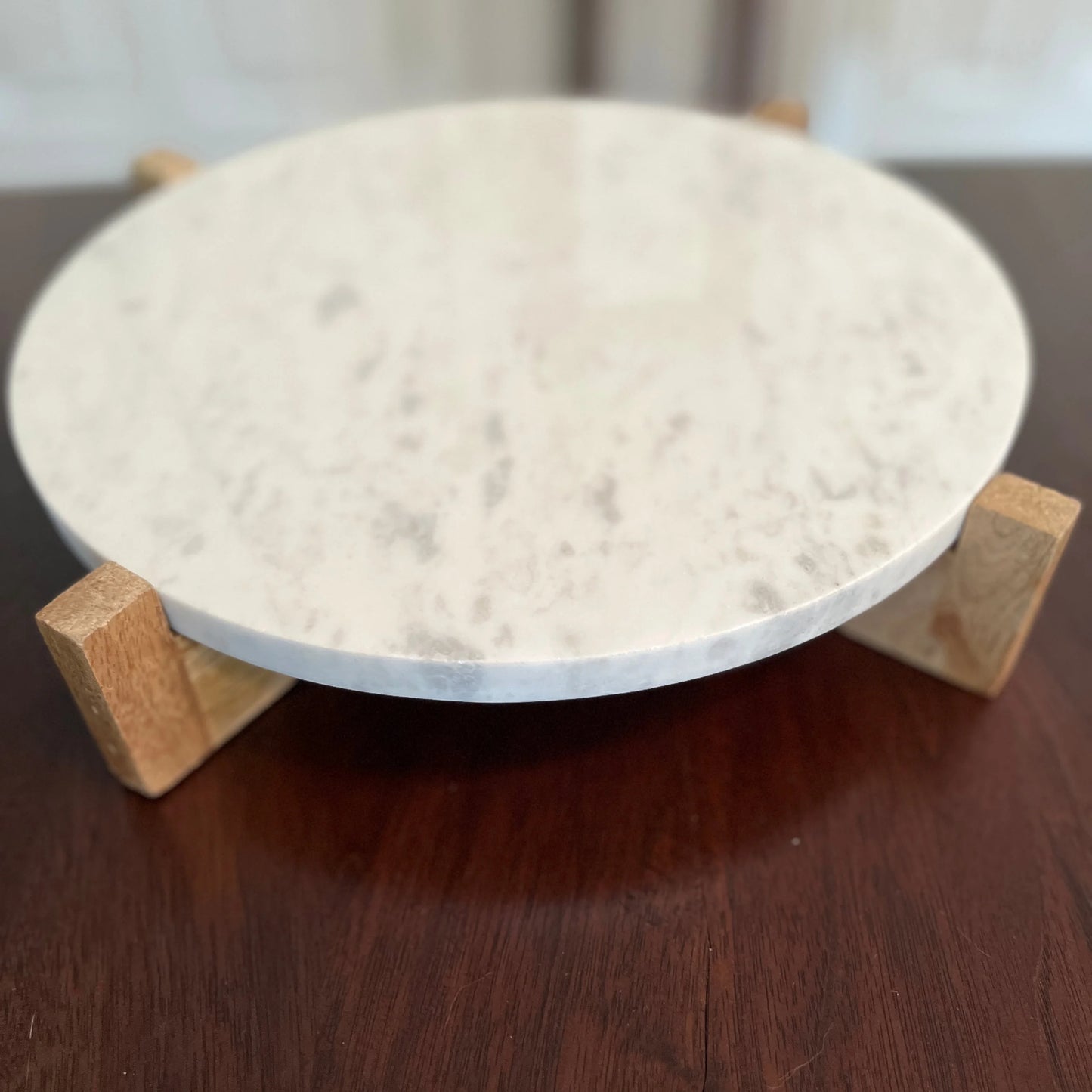 Marble Plate on Wood Stand