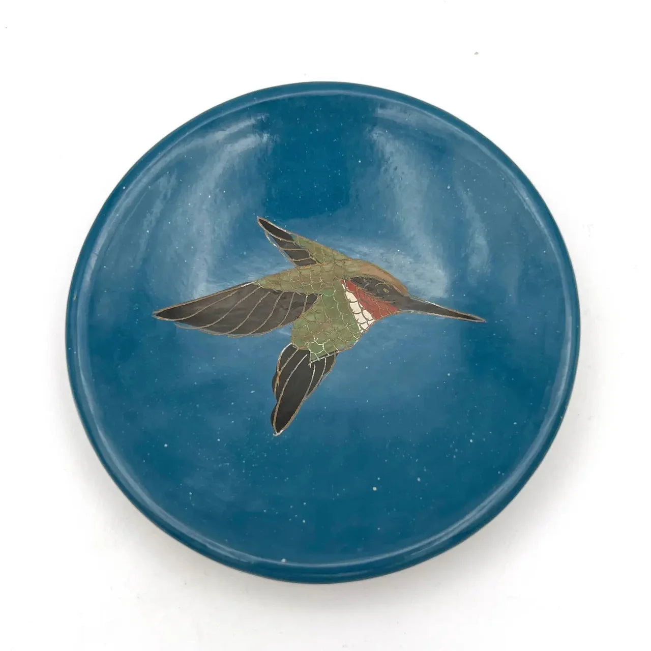 Ruby-Throated Hummingbird Ceramic Dish
